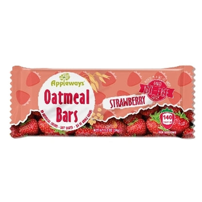 Appleways Whole Grain Strawberry Oatmeal Bar, 216 x 1 ct Case - Snack Bars & Granola Bars
