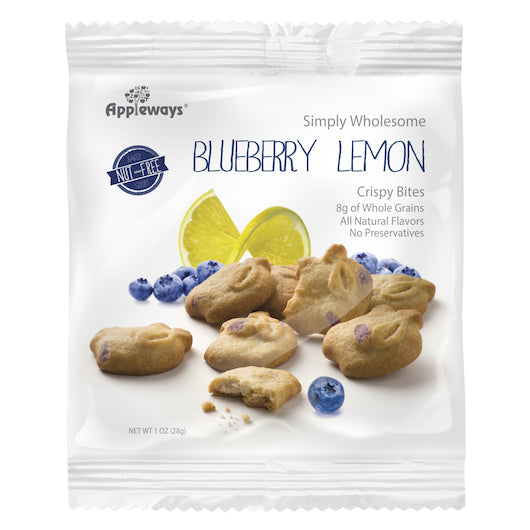 Appleways Individually Wrapped Whole Grain Blueberry Lemon Crispy Bites, 108 x 1 ct Case - Bakery & Desserts