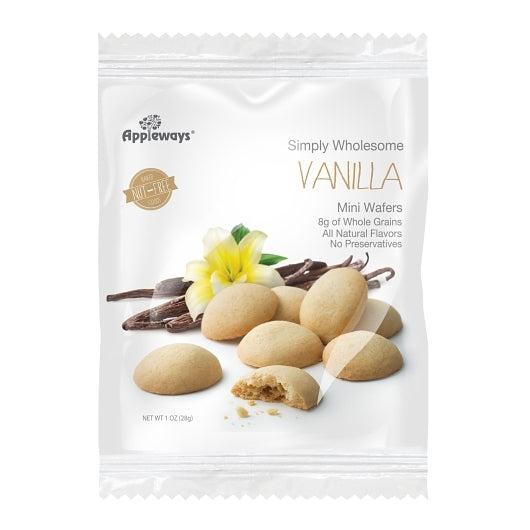 Appleways Individually Wrapped Whole Grain Mini Vanilla Wafers, 108 x 1 ct Case - DOT product image 2