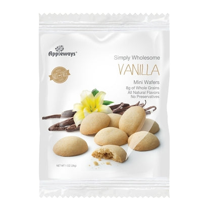 Appleways Individually Wrapped Whole Grain Mini Vanilla Wafers, 108 x 1 ct Case - DOT product image 2