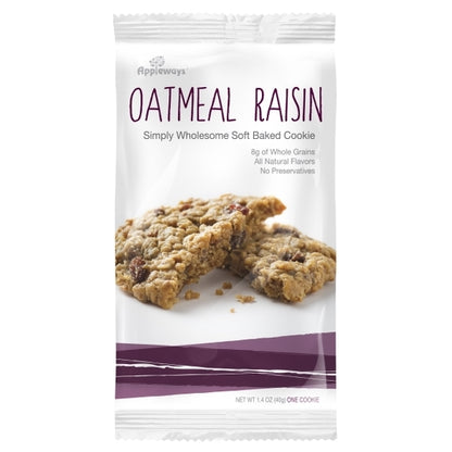 Appleways Individually Wrapped Whole Grain Oatmeal Raisin Cookie, 160 x 1 ct Case - Bakery & Desserts