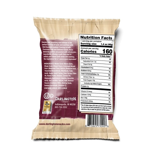 Appleways Individually Wrapped Whole Grain Oatmeal Raisin Cookie, 160 x 1 ct Case - DOT product image 4