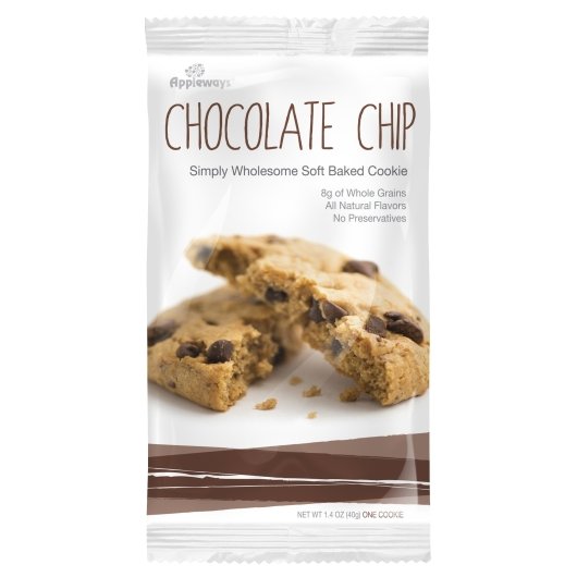 Appleways Individually Wrapped Whole Grain Chocolate Chip Cookie, 160 x 1 ct Case - Bakery & Desserts