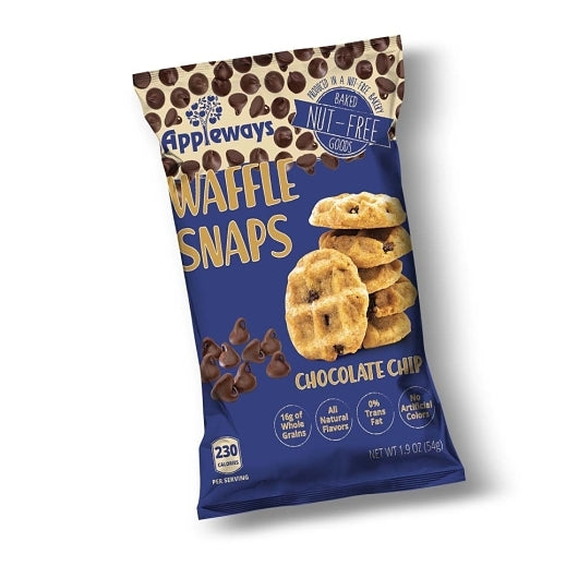 Appleways Whole Grain Chocolate Chip Waffle Snaps, 180 x 1.9 oz Case - Breakfast Foods