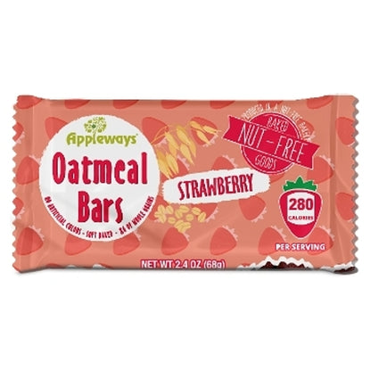 Appleways Whole Grain Strawberry Simply Wholesome Oatmeal Bar, 160 x 1 ct Case - Snack Bars & Granola Bars