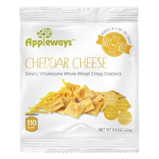 Appleways Individually Wrapped Whole Grain Cheddar Cheese Crispy Cracker, 108 x 1 ct Case - Crackers & Grahams