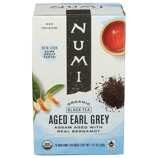 Numi Aged Earl Grey Black Tea, 6 x 18 ct Case - Coffee & Tea