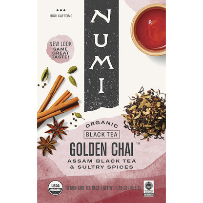 Numi GOLDEN CHAI BLACK TEA, 6 x 18 ct Case - DOT product image 2