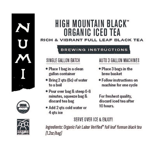 Numi Organic High MOUNTAIN BLACK ICED TEA, 24 x 1.2 oz Case - DOT product image 4