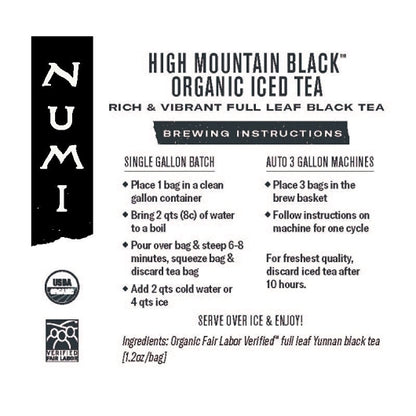 Numi Organic High MOUNTAIN BLACK ICED TEA, 24 x 1.2 oz Case - DOT product image 4
