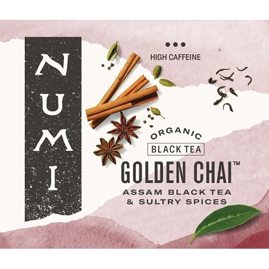 Numi Organic Tea Golden Chai Black Tea, 1 x 100 ct Case - Coffee & Tea