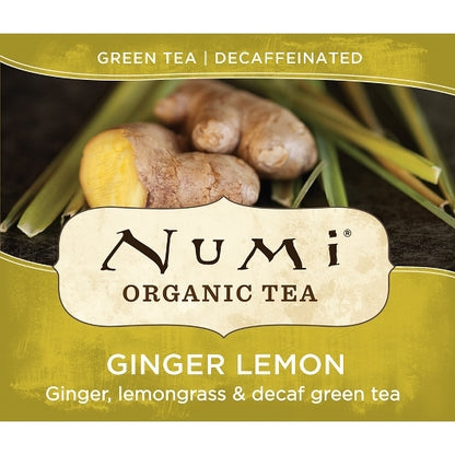 Numi Organic Tea Decaffeinated Ginger Lemon Tea, 1 x 100 ct Case - Coffee & Tea