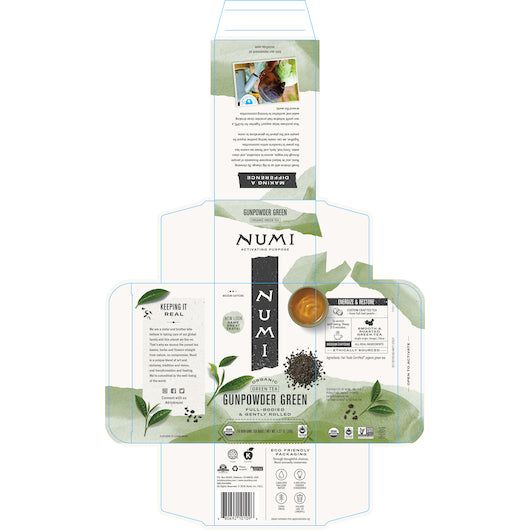 Numi Gunpowder Green Tea, 6 x 18 ct Case - Coffee & Tea