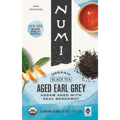 Numi Aged Earl Grey Black Tea, 6 x 18 ct Case - Coffee & Tea