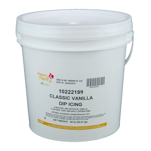 Henry And Henry Vanilla Classic Dipping Icing, 1 x 45 lb Case - Bakery & Desserts
