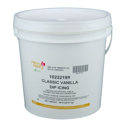 Henry And Henry Vanilla Classic Dipping Icing, 1 x 45 lb Case - Bakery & Desserts