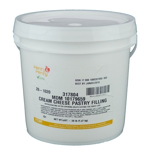 Henry And Henry Cream Cheese Pastry Filling, 1 x 20 lb Case - DOT product image 3