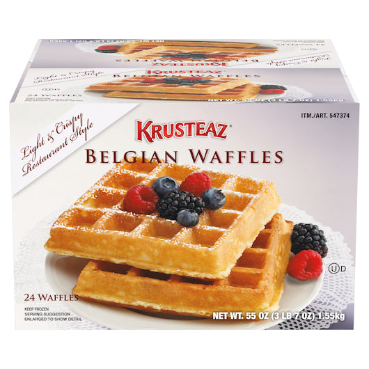 Krusteaz Original Belgian Waffle, 1 x 24 x 1.57 oz Case - Breakfast Foods