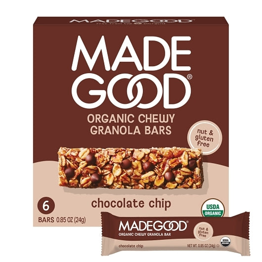 MadeGood Chocolate Chip Granola Snack Bar, 6 x 6 ct Case - Snack Bars & Granola Bars