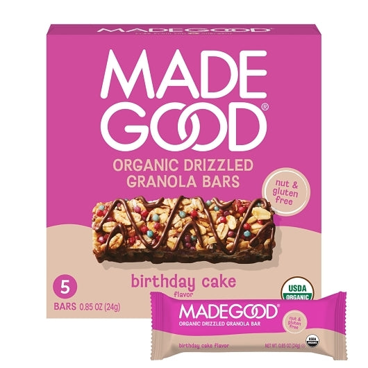 MadeGood Birthday Cake Granola Bar, 6 x 5 ct Case - Bakery & Desserts