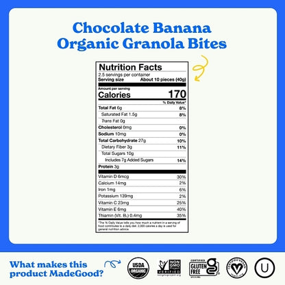 MadeGood Chocolate Banana Granola Minis, 6 x 1 ct Case - DOT product image 4