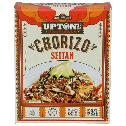 Upton's Naturals SEITAN Chorizo, 6 x 8 oz Case - Prepared Foods