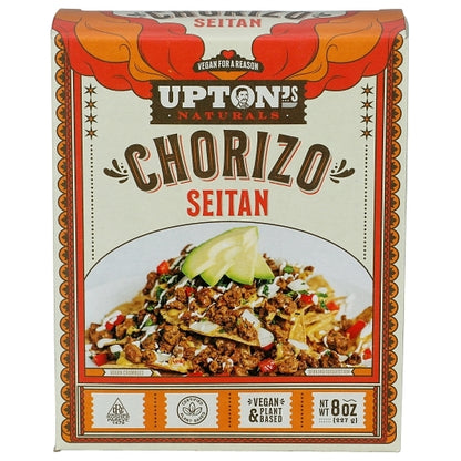 Upton's Naturals SEITAN Chorizo, 6 x 8 oz Case - Prepared Foods