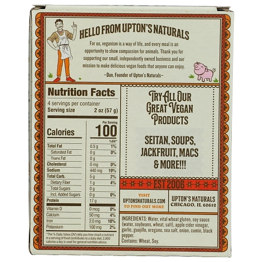 Upton's Naturals SEITAN Chorizo, 6 x 8 oz Case - DOT product image 8