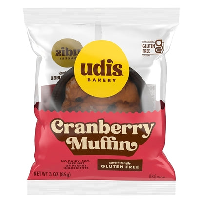 Udi's Cranberry Muffin, 36 x 3 oz Case - Bakery & Desserts