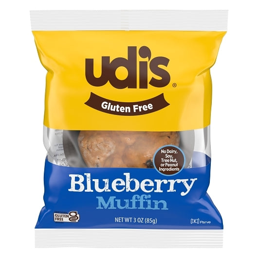 Udi's Gluten-Free Individually Wrapped Blueberry Muffin, 36 x 3 x 3 oz Case - Bakery & Desserts