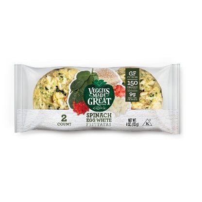 Veggies Made Great Gluten-Free Vegetarian Individually Wrapped Spinach & Egg White Frittata Bites, 12 x 2 ct Case - imag