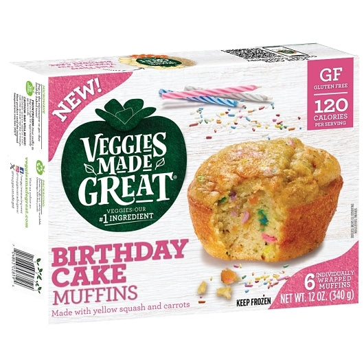 Veggies Made Great Birthday Cake Muffins, 8 x 12 oz Case - Bakery & Desserts