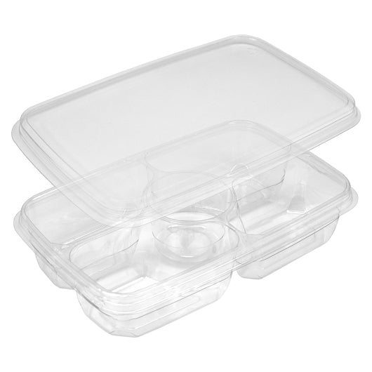 Dwfp Fruit & 4 Cell with Center Dip Cup Platter, 1 x 100 x 100 each Case - DOT product image 2