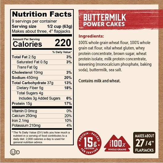 Kodiak Cakes Buttermilk Power Cakes Pancake Mix, 6 x 20 oz Case - DOT product image 7