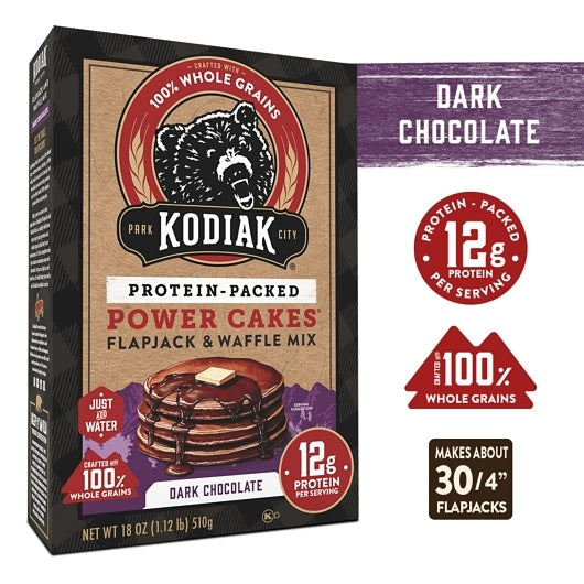 Kodiak Cakes Dark Chocolate Protein Flapjack and Waffle Mix, 6 x 18 oz Case - DOT product image 6