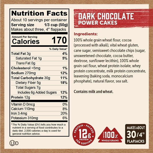 Kodiak Cakes Dark Chocolate Protein Flapjack and Waffle Mix, 6 x 18 oz Case - DOT product image 8