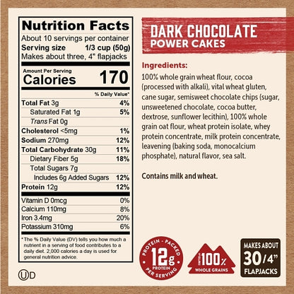Kodiak Cakes Dark Chocolate Protein Flapjack and Waffle Mix, 6 x 18 oz Case - DOT product image 8