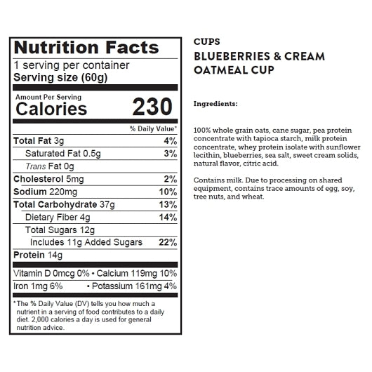 Kodiak Cakes Blueberry & Cream Oatmeal Cup, 12 x 1.584 oz Case - DOT product image 8