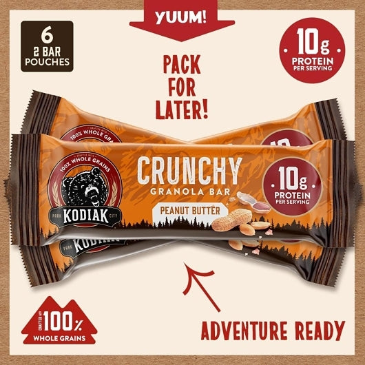 Kodiak Peanut Butter Crunchy Granola Bars, 12 x 9.5 oz Case - DOT product image 4