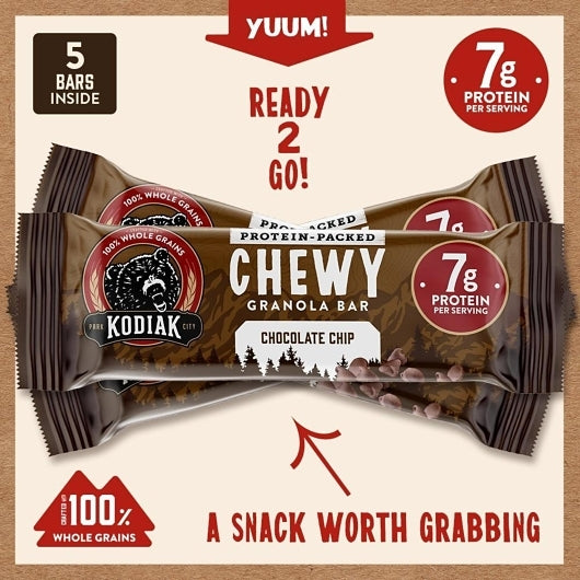 Kodiak CHOCOLATE CHIP CHEWY BARS, 12 x 6.17 oz Case - DOT product image 8