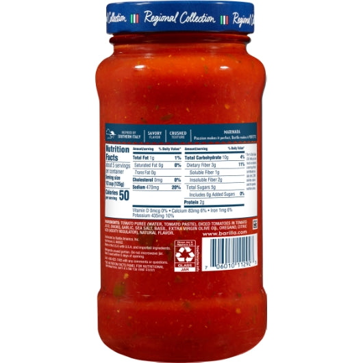 Barilla Premium Marinara Sauce, 8 x 24 oz Case - DOT product image 2