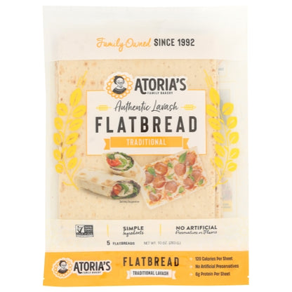 California Lavash Retail 8" x 10" Non-GMO, Vegan, Kosher & Traditional Lavash Flatbread, 10 x 10 oz Case - Breads, Rolls