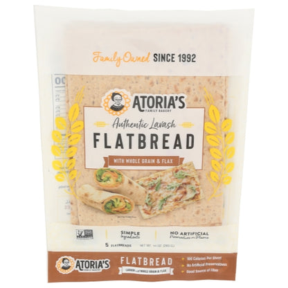 California Lavash Retail 8" x 10" Non-GMO, Vegan, Kosher Retail Whole Grain Lavash Flatbread, 10 x 10 oz Case - Breads