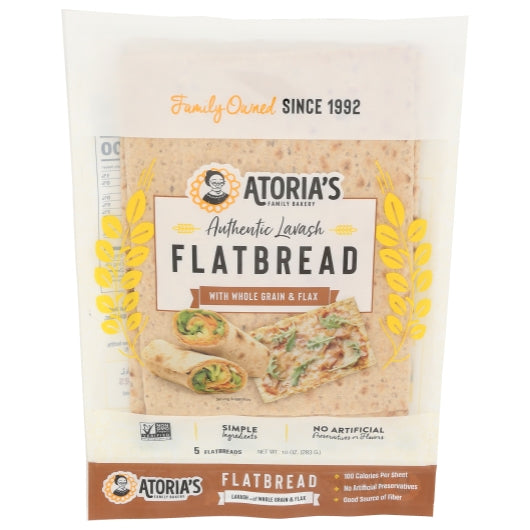 California Lavash Retail 8" x 10" Non-GMO, Vegan, Kosher Retail Whole Grain Lavash Flatbread, 10 x 10 oz Case - Breads