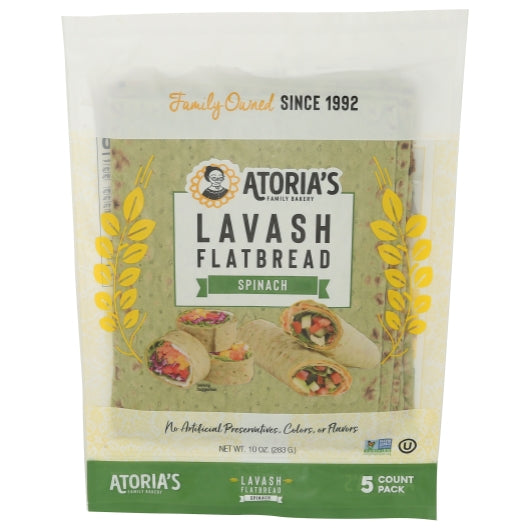 Atoria's Family Bakery Spinach Lavash, 10 x 10 oz Case - Bakery & Desserts