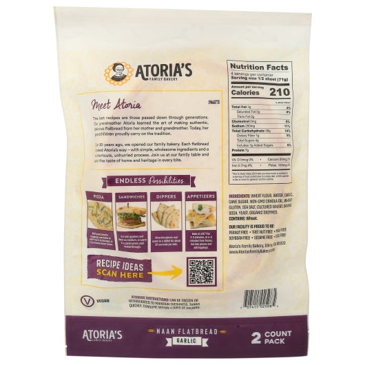 CALIFORNIA LAVASH Naan Retail Garlic Naan Flatbread - Non-GMO - Vegan Kosher, 8 x 10 oz Case - DOT product image 8