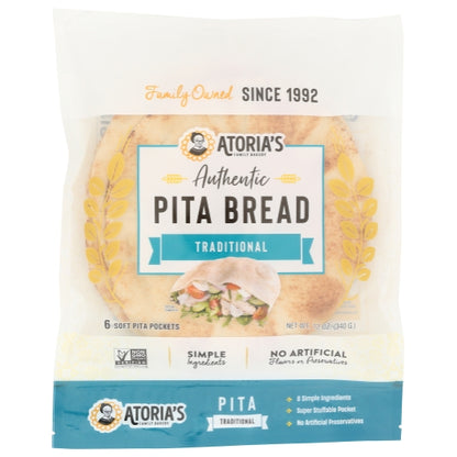 Atoria'S Family Atoria'S 7" Traditional Pita - Thin & Pocketed, 8 x 12 oz Case - DOT product image 2
