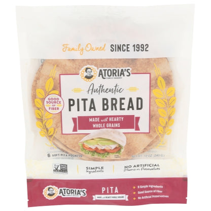 California Lavash Thin 7 inch Whole Grain Pita - Thin & Pocketed, 8 x 12 oz Case - Breads, Rolls & Buns