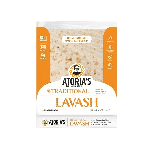 Atoria's Family Bakery Foodservice 8" X 10" Traditional Lavash, 90 x 2 oz Case - Bakery & Desserts