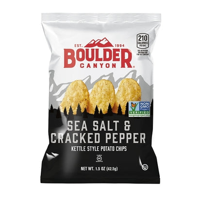 Boulder Canyon Kettle Chips Sea Salt Cracked Pepper, 55 x 1.5 oz Case - DOT product image 2